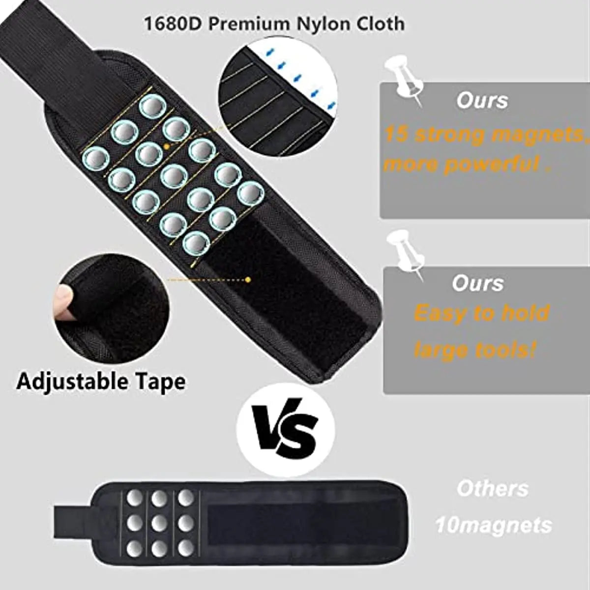 50% Off! Magnetic Wristband for Screws, Nails & Tools – Perfect DIY Gadget for Men & Women